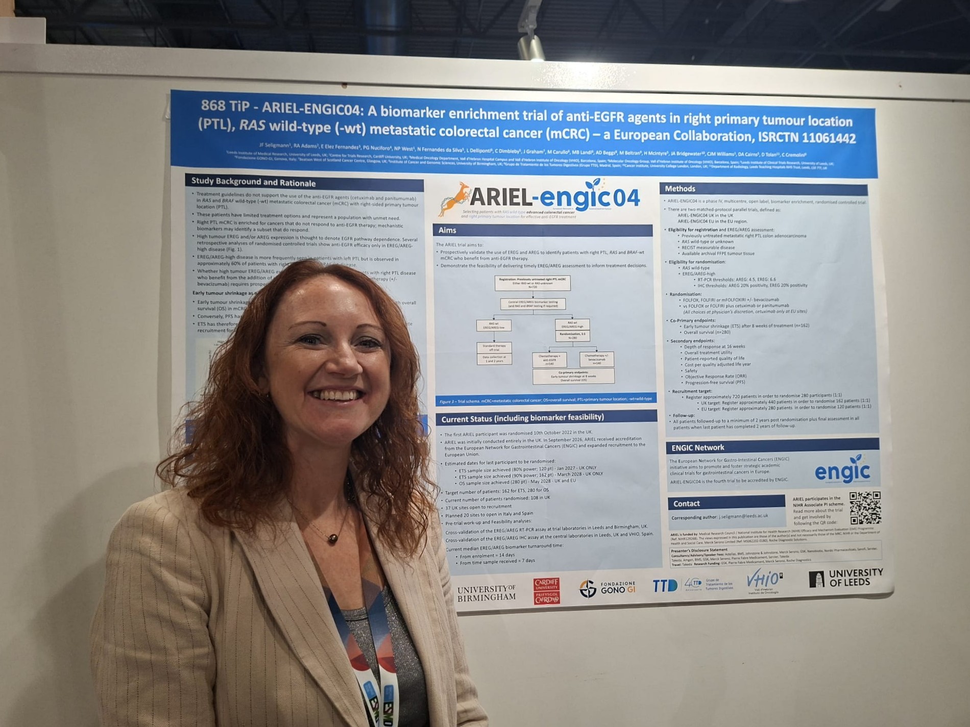 La profesora Jenny Seligmann presenta los resultados del estudio ARIEL-ENGIC04 en ESMO 2026 La profesora Jenny Seligmann presenta los resultados del estudio ARIEL-ENGIC04 en ESMO 2026