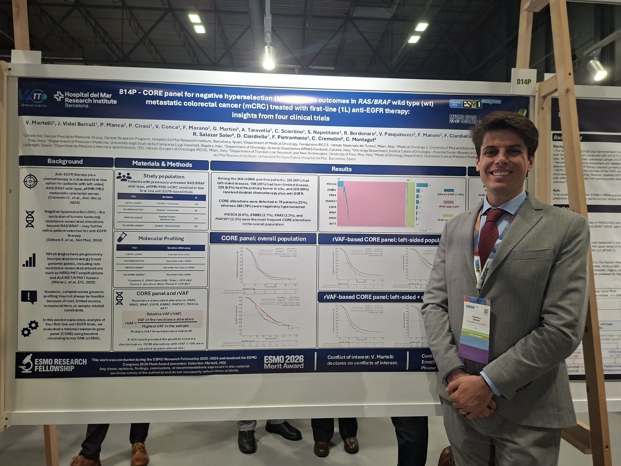 El Dr. Valentino Martelli, del Hospital del Mar y de la Ospedaliera Universitaria San Martino de Génova (Italia), presenta en el Congreso ESMO 2026 los resultados del estudio TTD-15-01 PLATFORM-B META-ANÁLISIS HIPERSELECCIÓN NEGATIVA.