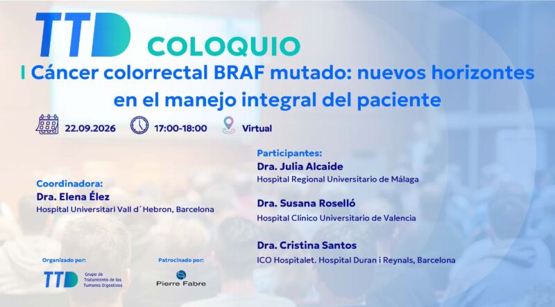 Image for the Tweet beginning: 📍#TTDCOLOQUIO 'CCR BRAF mutado: nuevos